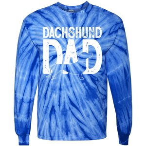 Cute Dachshund Dog Dad Puppy Lover Father Gift Tie-Dye Long Sleeve Shirt