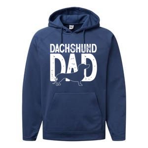 Cute Dachshund Dog Dad Puppy Lover Father Gift Performance Fleece Hoodie