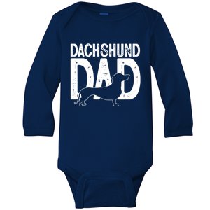 Cute Dachshund Dog Dad Puppy Lover Father Gift Baby Long Sleeve Bodysuit