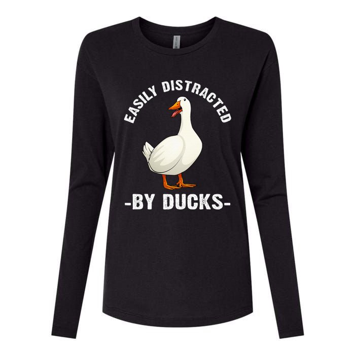 Cute Duck Design For Aquatic Bird Duck Lovers Womens Cotton Relaxed Long Sleeve T-Shirt