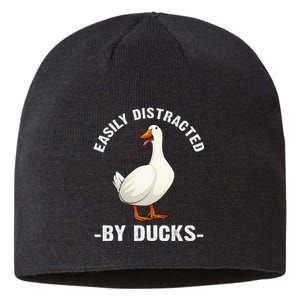 Cute Duck Design For Aquatic Bird Duck Lovers Sustainable Beanie