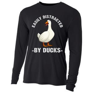 Cute Duck Design For Aquatic Bird Duck Lovers Cooling Performance Long Sleeve Crew