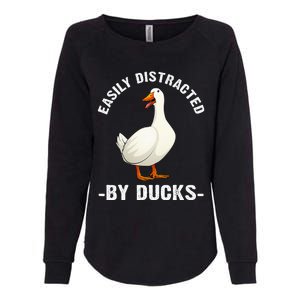 Cute Duck Design For Aquatic Bird Duck Lovers Womens California Wash Sweatshirt