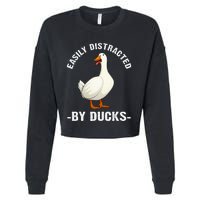 Cute Duck Design For Aquatic Bird Duck Lovers Cropped Pullover Crew