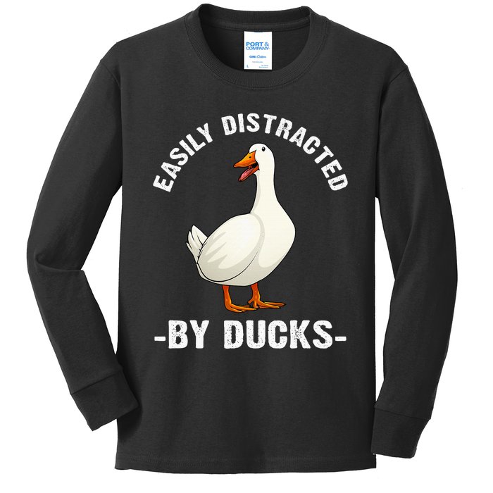 Cute Duck Design For Aquatic Bird Duck Lovers Kids Long Sleeve Shirt