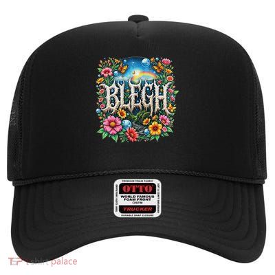 Cute Deathcore Design Metalcore Blegh High Crown Mesh Back Trucker Hat
