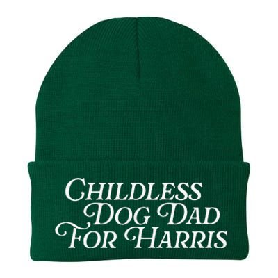 Childless Dog Dad For Harris Walz 2024 Kamala Vote President Knit Cap Winter Beanie