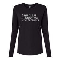 Childless Dog Dad For Harris Walz 2024 Kamala Vote President Womens Cotton Relaxed Long Sleeve T-Shirt