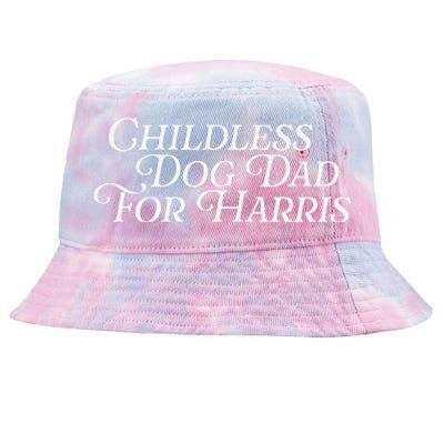 Childless Dog Dad For Harris Walz 2024 Kamala Vote President Tie-Dyed Bucket Hat