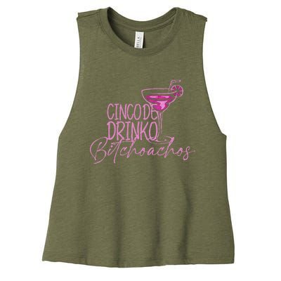 Cinco De Drinko Bitchachos Women's Racerback Cropped Tank