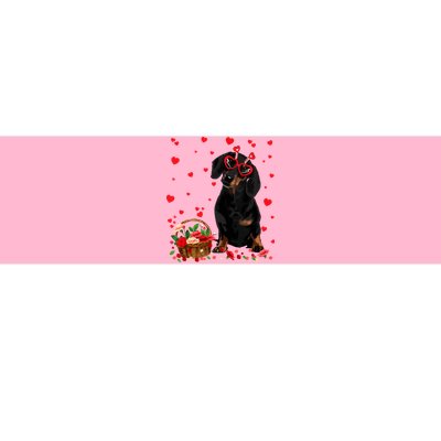 Cute Dachshund Dog Valentines Day Gifts Puppy Heart Flowers Bumper Sticker