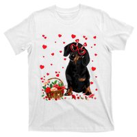 Cute Dachshund Dog Valentines Day Gifts Puppy Heart Flowers T-Shirt