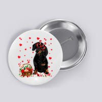 Cute Dachshund Dog Valentines Day Gifts Puppy Heart Flowers Button