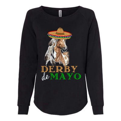 Cinco De Derby Gift Mexican Kentucky Horse Race Gift Womens California Wash Sweatshirt