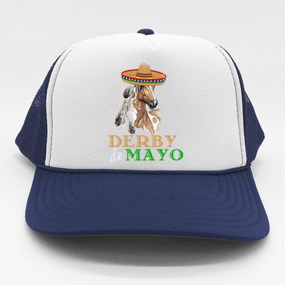 Cinco De Derby Gift Mexican Kentucky Horse Race Gift Trucker Hat