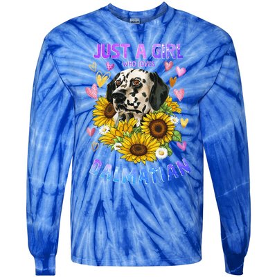 Cute Dalmatian Dog Loving Puppy Lover Gift Tie-Dye Long Sleeve Shirt