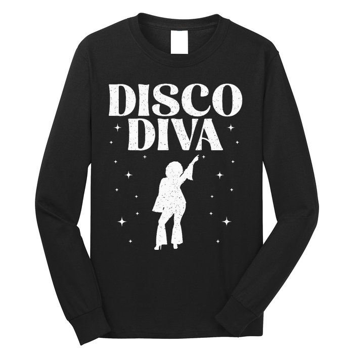 Cool Disco Design Girls Dance Party Disco Lovers Long Sleeve Shirt