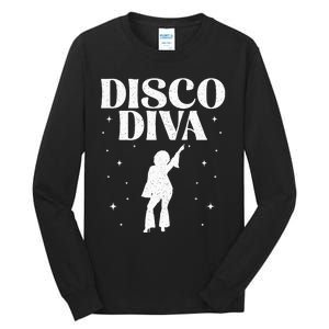 Cool Disco Design Girls Dance Party Disco Lovers Tall Long Sleeve T-Shirt