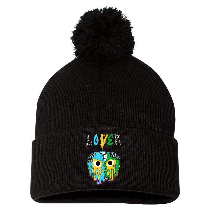 Chunky Dunky Dunks Loser Lover Heart Crying Chunky Dunky Pom Pom 12in Knit Beanie