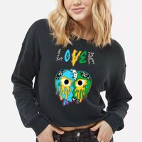 Chunky Dunky Dunks Loser Lover Heart Crying Chunky Dunky Cropped Pullover Crew