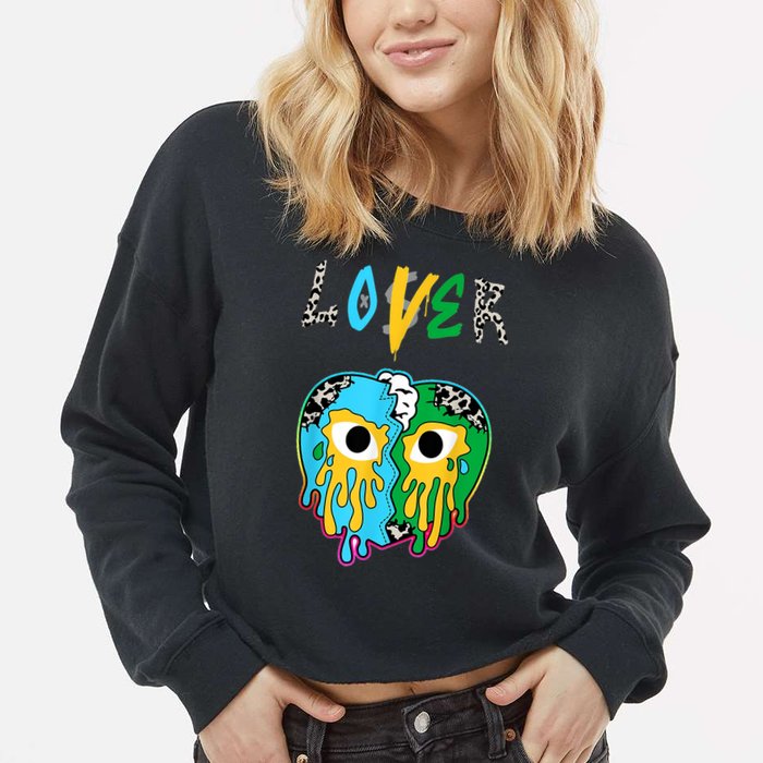 Chunky Dunky Dunks Loser Lover Heart Crying Chunky Dunky Cropped Pullover Crew