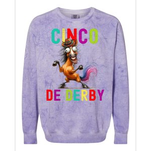 Cinco De Derby Derby In Front Fiesta In Back Colorblast Crewneck Sweatshirt