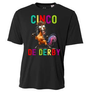 Cinco De Derby Derby In Front Fiesta In Back Cooling Performance Crew T-Shirt