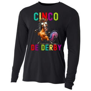 Cinco De Derby Derby In Front Fiesta In Back Cooling Performance Long Sleeve Crew