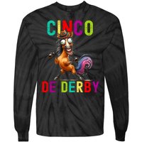 Cinco De Derby Derby In Front Fiesta In Back Tie-Dye Long Sleeve Shirt