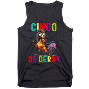 Cinco De Derby Derby In Front Fiesta In Back Tank Top