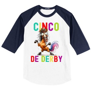 Cinco De Derby Derby In Front Fiesta In Back Baseball Sleeve Shirt