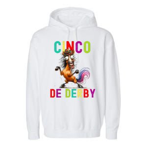 Cinco De Derby Derby In Front Fiesta In Back Garment-Dyed Fleece Hoodie