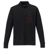 Christmas Dasher Dancer Prancer Vixen Whiskey Vodka Performance Long Sleeve Polo