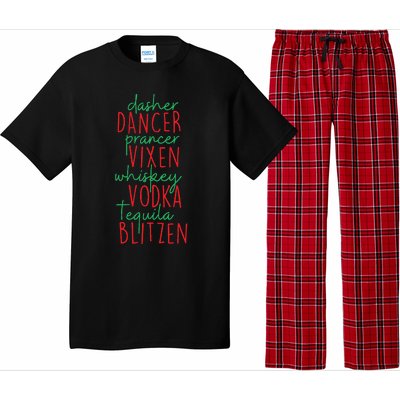 Christmas Dasher Dancer Prancer Vixen Whiskey Vodka Pajama Set