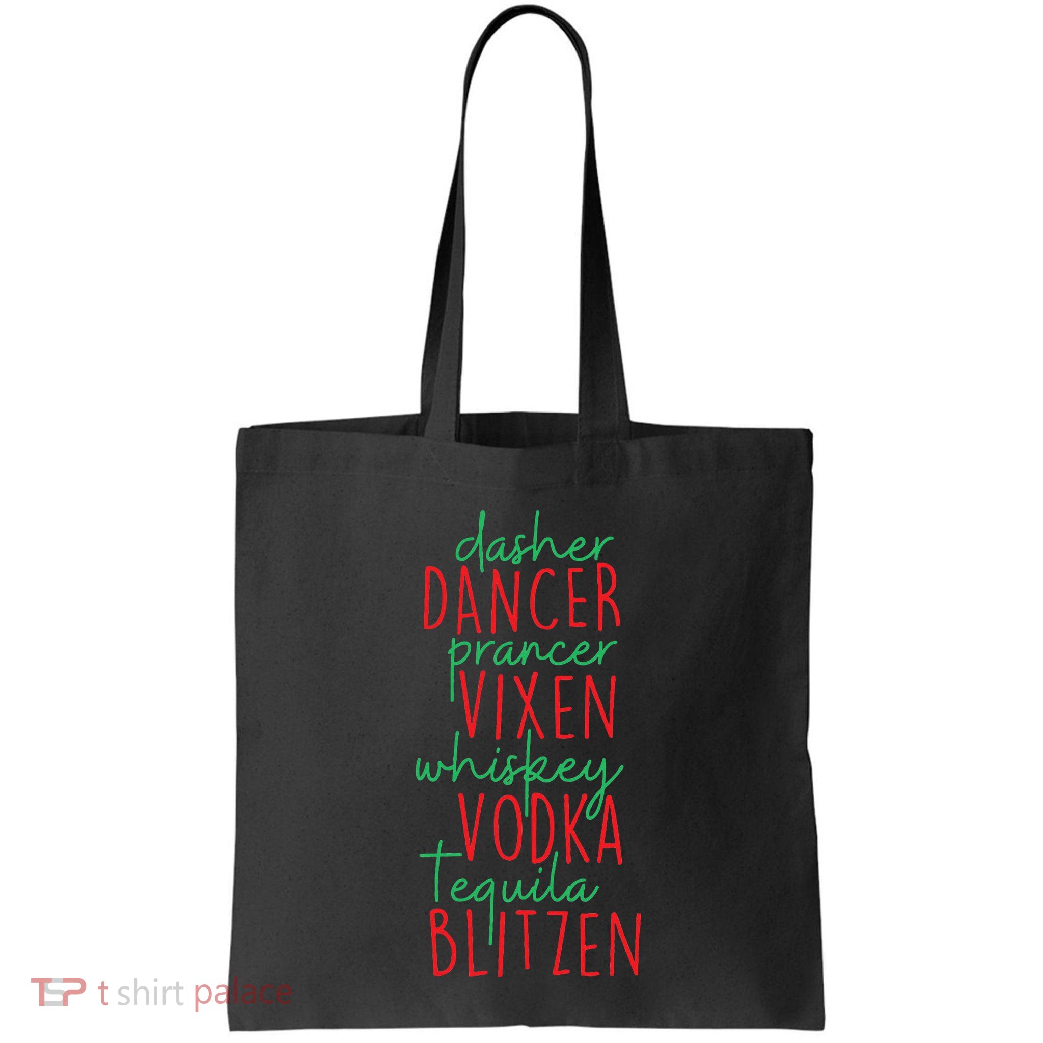 Christmas Dasher Dancer Prancer Vixen Whiskey Vodka Bag