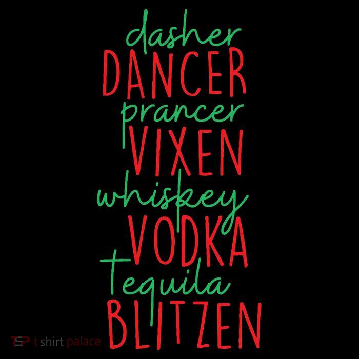 Christmas Dasher Dancer Prancer Vixen Whiskey Vodka Youth Performance Sprint T-Shirt