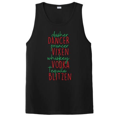 Christmas Dasher Dancer Prancer Vixen Whiskey Vodka PosiCharge Competitor Tank