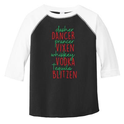 Christmas Dasher Dancer Prancer Vixen Whiskey Vodka Toddler Fine Jersey T-Shirt