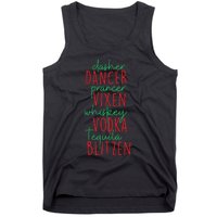 Christmas Dasher Dancer Prancer Vixen Whiskey Vodka Tank Top