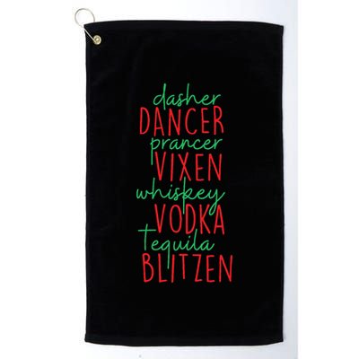 Christmas Dasher Dancer Prancer Vixen Whiskey Vodka Golf Towel