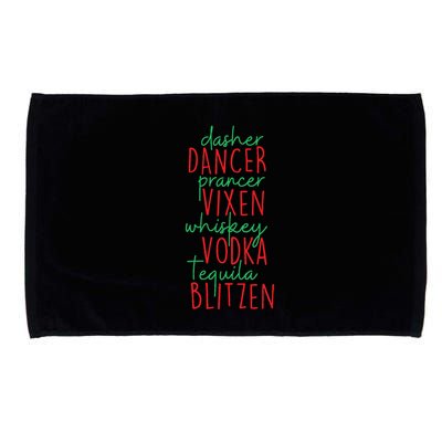 Christmas Dasher Dancer Prancer Vixen Whiskey Vodka Microfiber Hand Towel