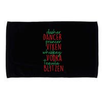 Christmas Dasher Dancer Prancer Vixen Whiskey Vodka Microfiber Hand Towel