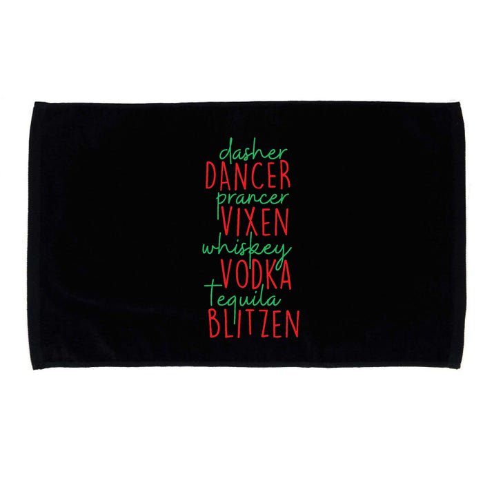 Christmas Dasher Dancer Prancer Vixen Whiskey Vodka Microfiber Hand Towel