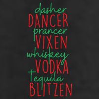 Christmas Dasher Dancer Prancer Vixen Whiskey Vodka Microfiber Hand Towel