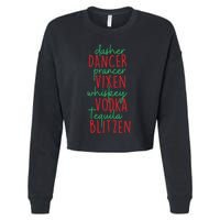 Christmas Dasher Dancer Prancer Vixen Whiskey Vodka Cropped Pullover Crew