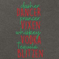 Christmas Dasher Dancer Prancer Vixen Whiskey Vodka Cotton Canvas Backpack