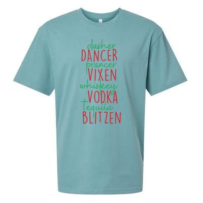 Christmas Dasher Dancer Prancer Vixen Whiskey Vodka Sueded Cloud Jersey T-Shirt