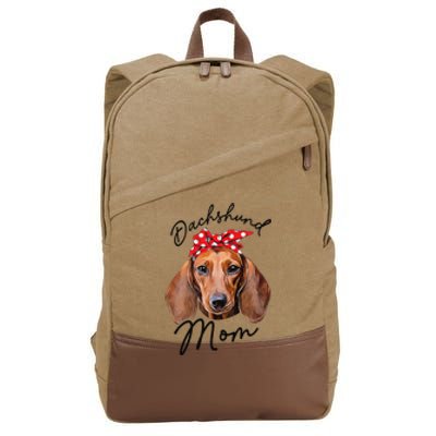 Cute Dachshund Doxie Wiener Dog Mom Cotton Canvas Backpack