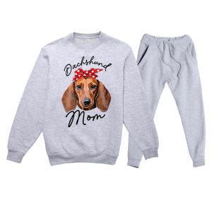 Cute Dachshund Doxie Wiener Dog Mom Premium Crewneck Sweatsuit Set