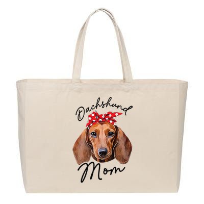 Cute Dachshund Doxie Wiener Dog Mom Cotton Canvas Jumbo Tote